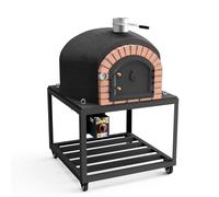 MOVELAR - Forno a legna da ardere per esterni, modello GRAN CANÁRIA (nero, 596 x 100 x 100 cm) isolato con sughero e 3 coperture in ceramica