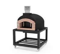 MOVELAR - Forno a legna da costruzione per esterni, modello OLYMPUS MONS (nero, 610 x 110 x 110 cm) isolato con sughero e 3 copertine in ceramica