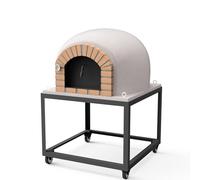 MOVELAR - Forno a legna da esterno, modello STROMBOLI (bianco - 350 x 80 x 80 cm) - Isolato con sughero e 3 copertine in ceramica