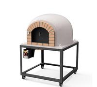 MOVELAR - Forno a legna da esterno, modello STROMBOLI (bianco - 730 x 120 x 120 cm) - Isolato con sughero e 3 coperte in ceramica