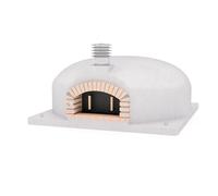 MOVELAR - Forno a legna esterno OLYMPUS MONS (bianco - 200 x 200 x 95 cm) - Forno di grande capacità, calcestruzzo isolato sughero, cottura fuoco di legno, 3 coperchi in ceramica, esterno