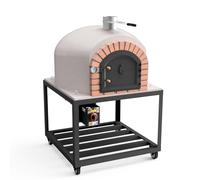 MOVELAR - Forno a legna per esterni, costruzione modello GRAN CANÁRIA (bianco - 386 x 80 x 80 cm) - Isolato con sughero e 3 coperte in ceramica