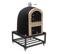 MOVELAR - Forno a legna per esterni di costruzione, modello Calderera BANDAMA (nero, 941 x 130 x 130 cm) isolato con sughero e 3 copertine in ceramica