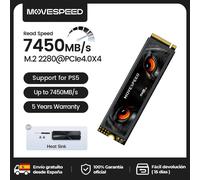 MOVESPEED 7450MB/s SSD NVMe M.2 2280 4TB 2TB 1TB Disco rigido interno a stato solido M2 PCIe 4.0x4 2280 SSD per PC portatile PS5