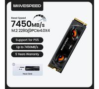 MOVESPEED 7450MB/s SSD NVMe M.2 2280 4TB 2TB 1TB Disco rigido interno a stato solido M2 PCIe 4.0x4 2280 SSD per PC portatile PS5
