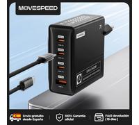 MOVESPEED Caricatore GaN da 140 W PD3.1 Tipo C Caricatore per telefono a ricarica rapida per MacBook Pro Air Caricatore USB-C per laptop da superficie Lenovo EU Plug 140W