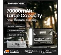 MOVESPEED Lanterna da campeggio a LED Batteria di grande capacità da 70000 mAh con lampada ricaricabile Luce di emergenza a LED per interruzione di corrente esterna