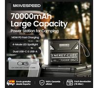 MOVESPEED Lanterna da campeggio a LED Batteria di grande capacità da 70000 mAh con lampada ricaricabile Luce di emergenza a LED per interruzione di corrente esterna