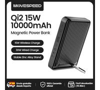 MOVESPEED P03 Qi2 Banca di potere magnetica 10000mAh 30W Carica cablata 15W Caricatore portatile wireless per Powerbank Magsafe per iPhone Black-QI2 10000mAh
