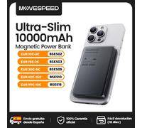 MOVESPEED S10 10000mAh Banca di potere magnetica Carica rapida Batteria esterna portatile Mini Powerbank wireless per iPhone 16 Samsung Gray