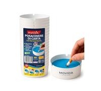 Movida Posacenere Monouso di Carta con Gel Assorbente, 20 Pezzi, Diametro 9.5 cm, Spegnimento Istantaneo, per Casa e Ufficio (Set da 6 Confezioni)