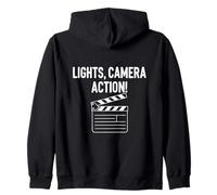 Movie Clapper Board Lights Camera Action Felpa con Cappuccio