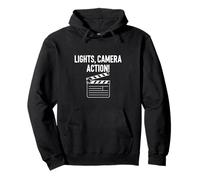 Movie Clapper Board Lights Camera Action Felpa con Cappuccio