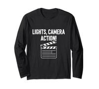 Movie Clapper Board Lights Camera Action Maglia a Manica