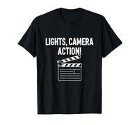 Movie Clapper Board Lights Camera Action Maglietta