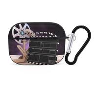 Movies Clapperboard AirPod Pro, custodia rigida antigraffio in policarbonato con portachiavi, accessori per AirPod Pro 2a/1a custodia, per donne e uomini, stile nero