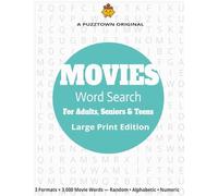 Movies Word Search for Adults, Seniors & Teens Large Print Edition: Fun and Challenging Word Puzzles on Famous Films, Actors, Quotes, and Genres