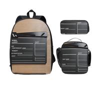 Movies - Zaini a ciak con astuccio portapranzo, leggero, per campeggio, escursioni, Nero , Taglia unica, Organizer per borse