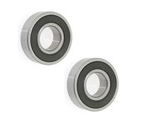 Movilideas 2 cuscinetti 6201-2RS 12 x 32 x 10 mm sigillati in gomma doppia/acciaio cromato cuscinetti radiali a sfere