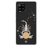 Movilshop Custodia per [ Samsung Galaxy A42 5G ] Disegno Zodiaco [ Segno Zodiacale - Scorpione ] in silicone flessibile trasparente cover gel per smartphone.