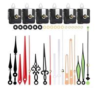 Movimento al quarzo silenzioso e 6 lancette in metallo, compatibile con alberi da 13 mm, 20 mm, 28 mm, per riparazione e sostituzione dello spessore del quadrante dell'orologio (13+20+28 mm)