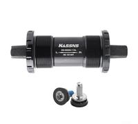 Movimento centrale quadrato conico 73 mm per mountain bike, guarnitura con cuscinetto sigillato a cinque vie con albero in acciaio cromato da 12,6 mm, lega per telaio da 68 mm, nero (118 mm)