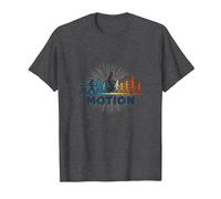 Movimento: Evoluzione del Movimento Umano Fitness Art Maglietta, Uomo, Grigio Scuro, L