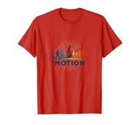 Movimento: Evoluzione del Movimento Umano Fitness Art Maglietta, Uomo, Rosso, L