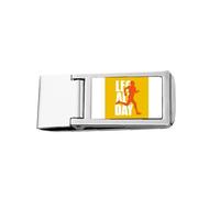 Moving Body Human Time Art Deco Fashion Slim Money Clip Acciaio Titolare Pocket Wallet