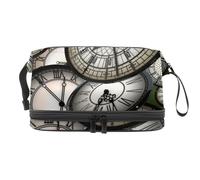 Moving Forward Time Clocks - Trousse a doppio strato per cosmetici per donne e ragazze, trousse da viaggio per trucchi con scomparto per pennelli, Multi, 27x15x14 cm/10.6x5.9x5.5 in, Beauty case