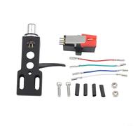 Moving Magnet MM - Set di cartucce e porta stilo per giradischi, compatibile con bracci a S o dritti, terminali placcati oro per Las