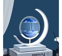 Moving Sand Art Picture, Pittura Di Sabbia Che Scorre, Round Glass 3D Deep Sea Sandscape In Motion Display Cornice Di Sabbia Che Scorre, Moving Sand Art Picture Sandscapes Per Soggiorno Ufficio (Colo