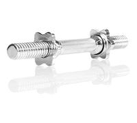 MOVIT Barre Manubri - 2 kg, Singolo o Set da 2, Lunghezza 35 cm, Ø 30 mm, Cromato, Impugnatura Antiscivolo, Chiusura a Stella - Barra, Bilanciere, Manubrio Corto, Allenamento, Fitness, Palestra, Pesi