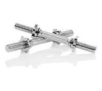 MOVIT Barre Manubri - 2 kg, Singolo o Set da 2, Lunghezza 35 cm, Ø 30 mm, Cromato, Impugnatura Antiscivolo, Chiusura a Stella - Barra, Bilanciere, Manubrio Corto, Allenamento, Fitness, Palestra, Pesi