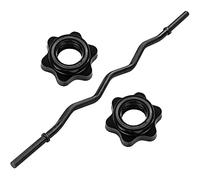 MOVIT Bilanciere Curvo - 30mm, Lunghezza 120 cm (7kg) /130 cm (8 kg), Cromato o Nero, Chiusura a Vite o Clip a Molla - Barra Curva Ez, Curl Bar, Sollevamento, Pesi, Tricipiti, Barbell, Palestra