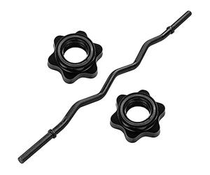 MOVIT Bilanciere Curvo - 30mm, Lunghezza 120 cm (7kg) /130 cm (8 kg), Cromato o Nero, Chiusura a Vite o Clip a Molla - Barra Curva Ez, Curl Bar, Sollevamento, Pesi, Tricipiti, Barbell, Palestra