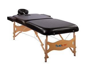 MOVIT Deluxe Lettino da massaggio in orsa, larghezza XXL 80 cm, imbottitura 8 cm, struttura in legno massiccio, colore a scelta, testato per sostanze nocive, nero