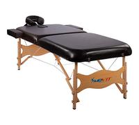 MOVIT Deluxe Lettino da massaggio in orsa, larghezza XXL 80 cm, imbottitura 8 cm, struttura in legno massiccio, colore a scelta, testato per sostanze nocive, nero