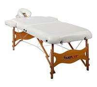 MOVIT Deluxe Lettino da massaggio incl. borsa, larghezza XXL 80 cm, imbottitura 8 cm, struttura in legno massiccio, colore a scelta, testato per sostanze nocive, bianco
