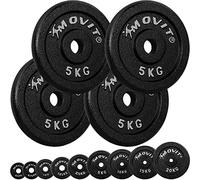 MOVIT® Dischi Pesi in Ghisa 0,5-20 kg, Set da 2 o 4 Pezzi, Foro 30/31 mm | Compatti e Resistenti alla Ruggine, con Peso Ben Leggibile; per Bilancieri, Manubri, Fitness e Allenamento a Casa
