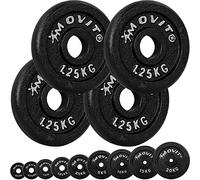 MOVIT Dischi Pesi - in Ghisa, Set a Scelta da 0,5 a 20 kg, Foro 30/31 mm - Piastra per Bilanciere, Manubri, Disco del Piatto del Peso per Palestra, Fitness, Allenamento Casa