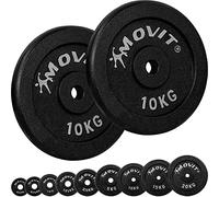 MOVIT Dischi Pesi - in Ghisa, Set a Scelta da 0,5 a 20 kg, Foro 30/31 mm - Piastra per Bilanciere, Manubri, Disco del Piatto del Peso per Palestra, Fitness, Allenamento a Casa