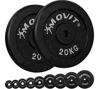 MOVIT Dischi Pesi - in Ghisa, Set a Scelta da 0,5 a 20 kg, Foro 30/31 mm - Piastra per Bilanciere, Manubri, Disco del Piatto del Peso per Palestra, Fitness, Allenamento Casa