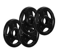 MOVIT Dischi Pesi - in Ghisa, Set a Scelta da 0,5 a 20 kg, Foro 30/31 mm, Tri-Grip Impugnatura - Piastra per Bilanciere, Manubri, Disco del Piatto del Peso per Palestra, Fitness, Allenamento Casa