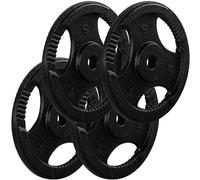 MOVIT Dischi Pesi - in Ghisa, Set a Scelta da 0,5 a 20 kg, Foro 30/31 mm, Tri-Grip Impugnatura - Piastra per Bilanciere, Manubri, Disco del Piatto del Peso per Palestra, Fitness, Allenamento Casa