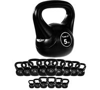 MOVIT Kettlebell - Peso a Scelta da 1 kg a 20 kg, Rivestimento in Plastica, Anti Sfregamento, Ergonomico - Campana Bollitore Palestra, Fitness, Manubri con Maniglia, Ginnastica, Allenamento