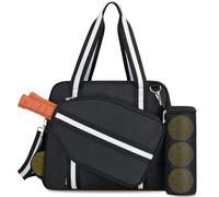 Movker Pickleball, borsa tote per donne e uomini, con tasca per racchetta, borsa esterna per palline e tracolla regolabile, gancio per recinzione