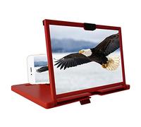 MOVKZACV Lente di ingrandimento per telefono da 12", portatile, pieghevole, 3D, HD, per film, video e giochi, per tutti gli smartphone, regalo per uomini, rosso