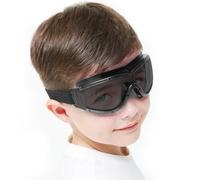 MOVNUOCA Occhiali di protezione per bambini per giocare Nerf Lenti antiurto anti-appannamento Cinturino regolabile per 5-12 anni (Tinted+Black -01)