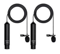 Movo Kit per interviste LV4 XLR con Due microfoni per Risvolto, Uno multidirezionale e Uno cardioide, Fermagli per Giacca e paravento